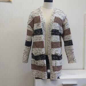 Eesome Black and Brown Cardigan Sweater with Open Front size small